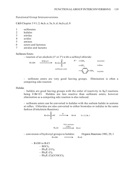 Functional Group Interconversions 119