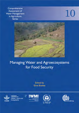 Managing Water for Agroecosystems and Food Security