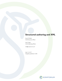 Structured Authoring and XML