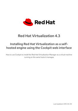 Installing Red Hat Virtualization As a Self- Hosted Engine Using the Cockpit Web Interface