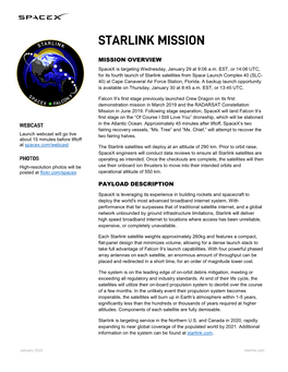 Mission Overview Payload Description