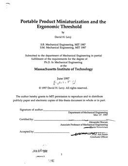 Portable Product Miniaturization and the Ergonomic Threshold by David H