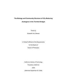 The Biology and Community Structure of CO2-Reducing