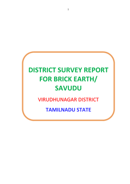 District Survey Report for Brick Earth/ Savudu