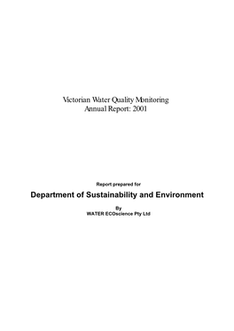 Victorian Water Quality Monitoring Annual Report: 2001