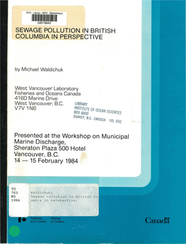 Sewage Pollution in British Columbia in Perspective