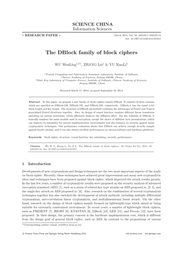 The Dblock Family of Block Ciphers