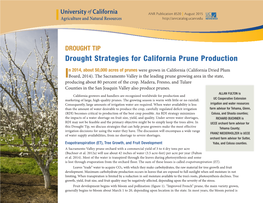 Drought Strategies for California Prune Production