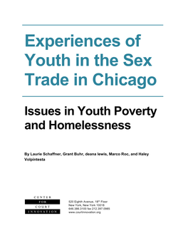 Experiences of Youth in the Sex Trade in Chicago: Issues in Youth Poverty and Homelessness