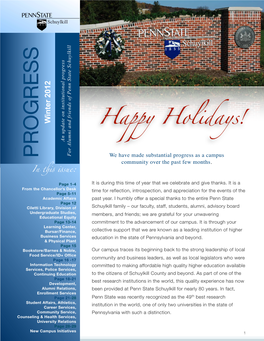 Progress Happy Holidays! for Alumni and Friends of Penn State Schuylkill