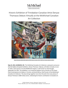 Historic Exhibition of Trinidadian-Canadian Artist Denyse Thomasos Debuts Virtually at the Mcmichael Canadian Art Collection