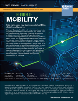 The Future of Mobility Ride-Hailing and New Businesses to Fuel $7Tn+