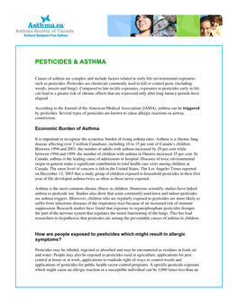 Pesticides & Asthma