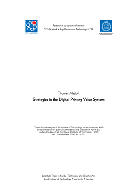 Strategies in the Digital Printing Value System