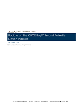 Update on the CBOE Buywrite and Putwrite Option Indexes