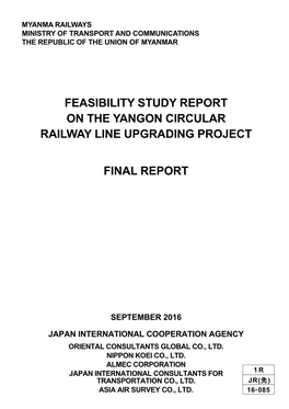 Feasibility Study Report on the Yangon Circular Railway Line Upgrading Project