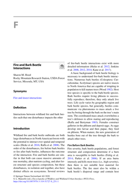 Fire and Bark Beetle Interactions Species of Suitable Size