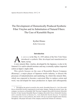 The Development of Domestically Produced Synthetic Fiber Vinylon and Its Substitution of Natural Fibers: the Case of Kurashiki Rayon