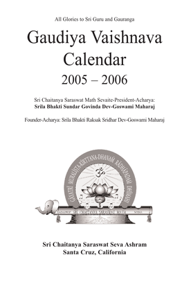 Gaudiya Vaishnava Calendar 2005 Ð 2006
