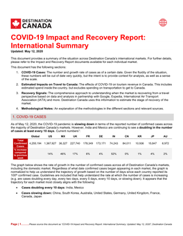 COVID-19 Impact and Recovery Report – International Summary – May 12, 2020