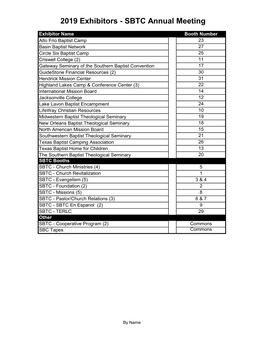 2019 Exhibitors - SBTC Annual Meeting