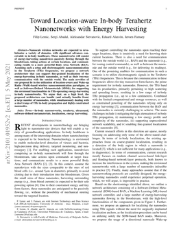 Toward Location-Aware In-Body Terahertz Nanonetworks with Energy Harvesting Filip Lemic, Sergi Abadal, Aleksandar Stevanovic, Eduard Alarcón, Jeroen Famaey