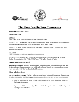 The New Deal in East Tennessee