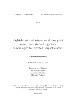 Rayleigh Test and Astronomical Time Point Series: from Ancient Egyptian Hemerologies to Terrestrial Impact Craters