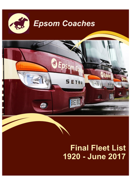 Epsom Coaches Final Fleet List 1920