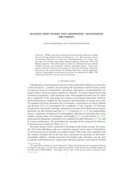 Ranked Structures and Arithmetic Transfinite Recursion