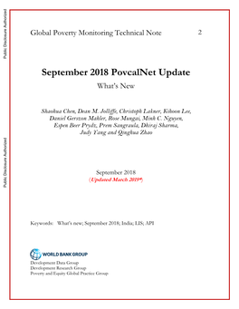 World Bank Global Poverty Monitoring Technical Note