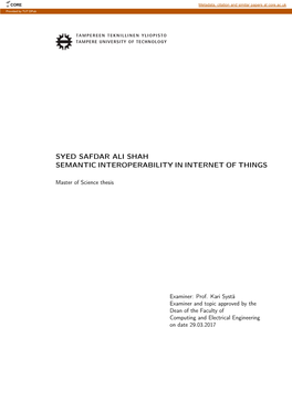 Semantic Interoperability in Internet of Things