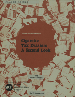 Cigarette Tax Evasion: a Second Look