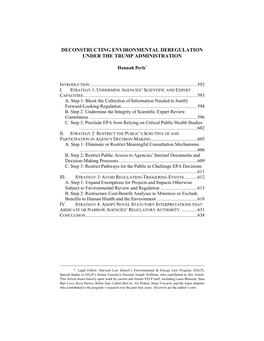 Deconstructing Environmental Deregulation Under the Trump Administration