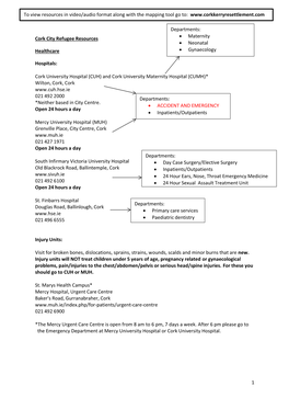 1 Cork City Refugee Resources Healthcare