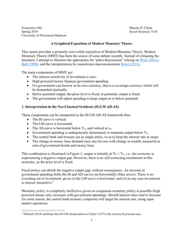 1 a Graphical Exposition of Modern Monetary Theory This Memo Provides a Primarily Non-Verbal Exposition of Modern Monetary Theor