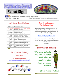 Scout Sign 2013-7 Vol 9 #7