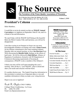 President's Column Scott R. Chiples CWS-V MPRA