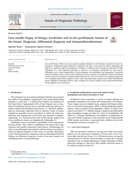 Core Needle Biopsy of Benign, Borderline and In-Situ Problematic