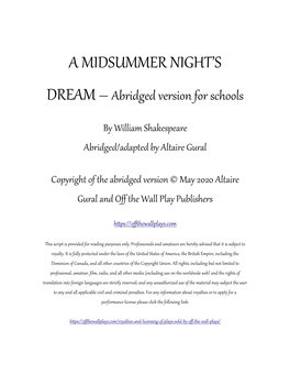 A Midsummer Night's