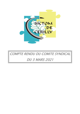 Compte Rendu Du Comite Syndical Du 3 Mars 2021
