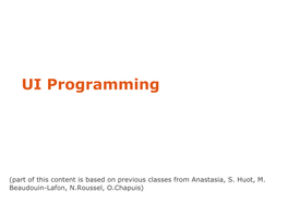 UI Programming