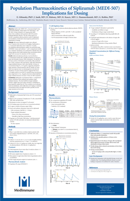 Population Pharmacokinetics of Siplizumab (MEDI-507) Implications for Dosing E