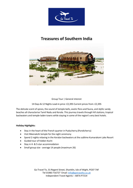 Treasures of Southern India