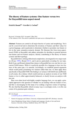 One Feature Versus Two for Kayardild Tense-Aspect-Mood