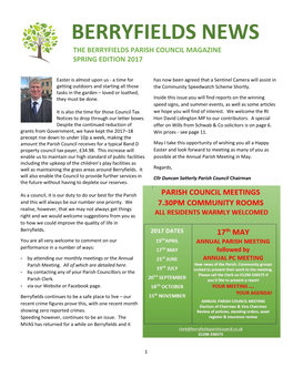 Berryfields News the Berryfields Parish Council Magazine Spring Edition 2017