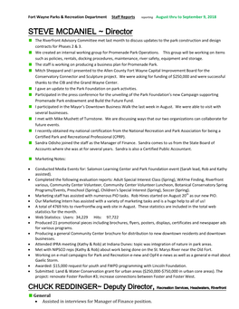 STEVE MCDANIEL ~ Director the Riverfront Advisory Committee Met Last Month to Discuss Updates to the Park Construction and Design Contracts for Phases 2 & 3