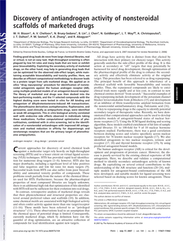 Discovery of Antiandrogen Activity of Nonsteroidal Scaffolds of Marketed Drugs