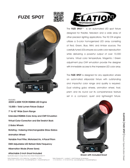 Elation Fuze Spot Specification Sheet