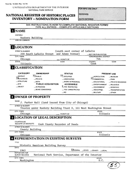 National Register of Historic Places Inventory -- Nomination Form